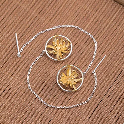 Boucles d'oreilles chrysanthème cadeau idéal femme tempérament rétro