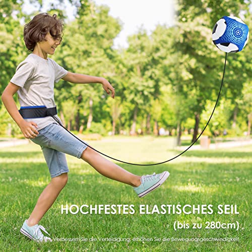 GIEMIT Fußballtrainer Fußballtraining Kinder Fussball Schnur Kick Trainer Verstellbar 1 PCS 150 cm Universell für Fußballgröße 3 4 5
