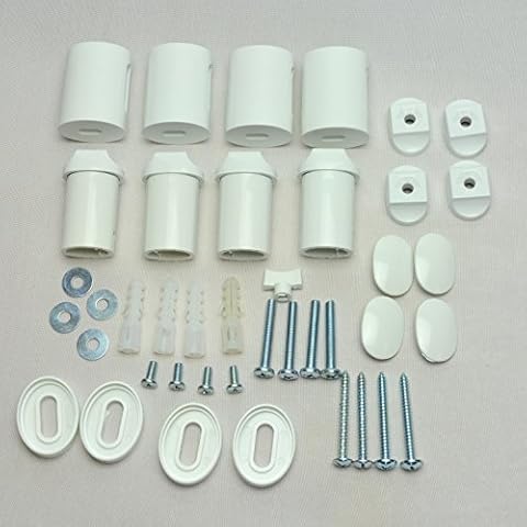 companyblue White Ellipse Heated Towel Rail Bracket Radiator Brackets Flat or Curved Cover