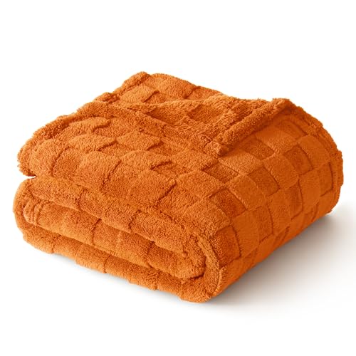 Exclusivo Mezcla Checkered Fleece Throw Blanket for Sofa Couch 127x152 CM