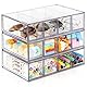 ToyaJeco Schreibtisch Organizer mit 12 Schubladen, Stapelbare Desktop Aufbewahrungsbox mit herausnehmbarer Schublade, Klar Brillenorganizer für Office Supplies Schreibwaren Markierungen Sonnenbrille