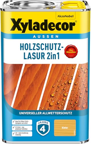 Xyladecor Holzschutz-Lasur 2in1, Universeller Allwetter-Schutz...