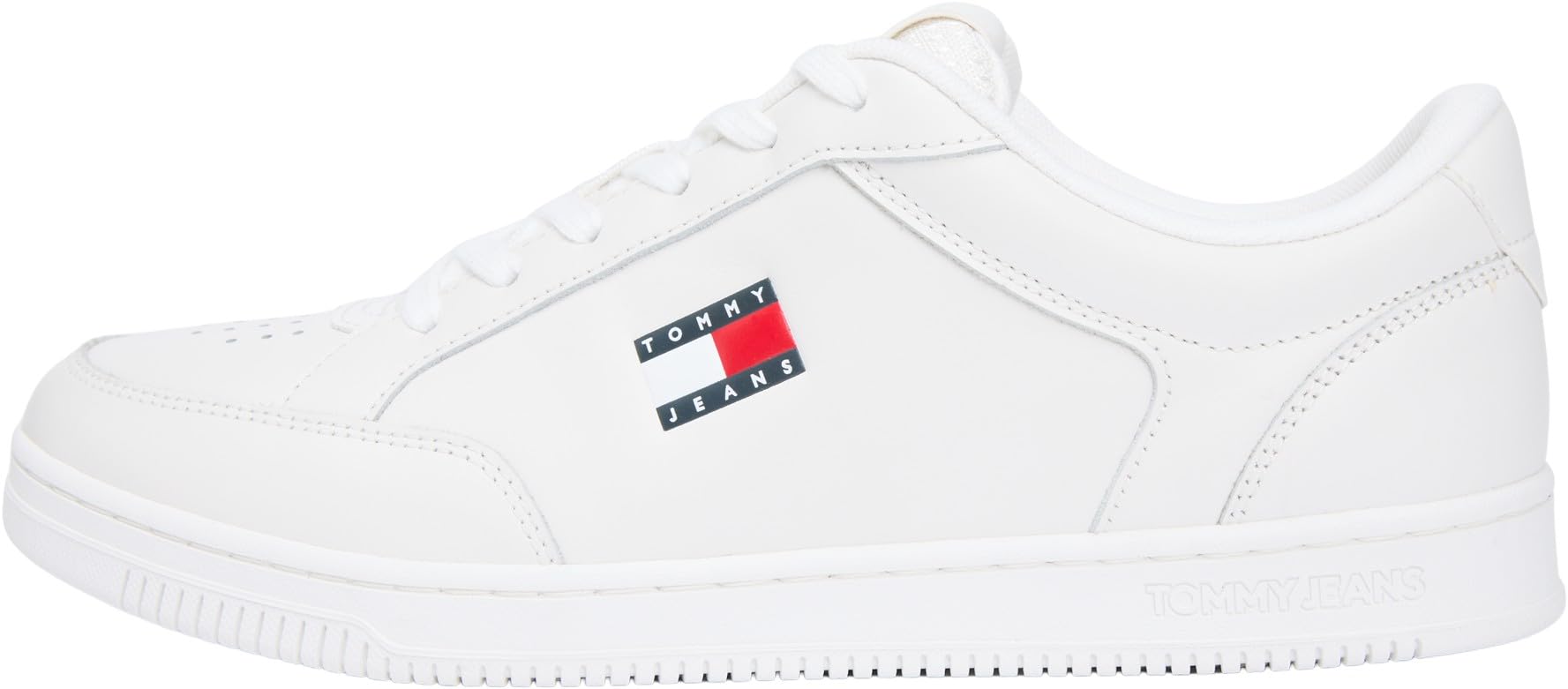 Tommy Jeans Men TJM Cupsole Long LACE Leather EM0EM01707 Low Top, White (Ecru), 42