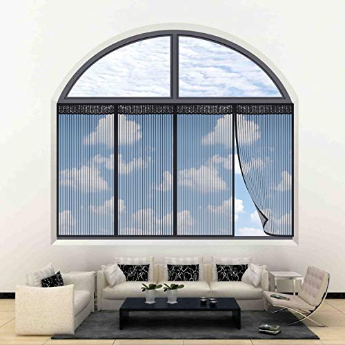 Mosquitera magnética Anpro para ventanas de 100 x 140 cm con imán 8