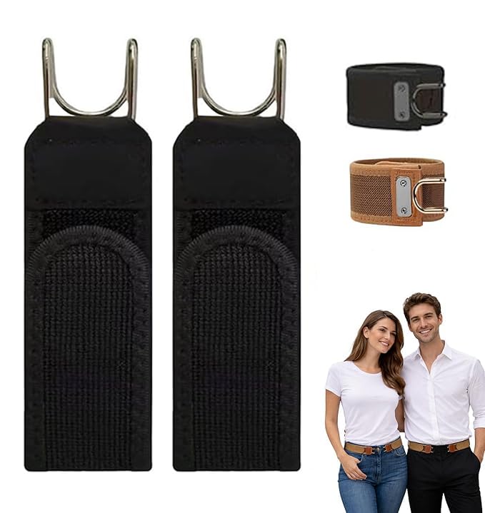 Buckleless Belt Hook, Metal Hook Tactical Elastic Belt, Adjustable Magic Tape No Buckle Edc Band, for Man Women - 2