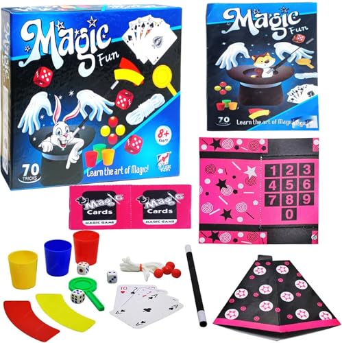 Image of DZLING 70 Tricks Magic Kit for Kids - Learn the Art of Magic with Cups, Cards, Rope & Wand | Beginner Magic Set | Educational Magic Toy | Magic Game Set for Boys & Girls 8+ Years (Magic 70)