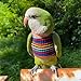 Bird Clothes - Handmade Cotton Red Shirt Round Collar Sweater Flight Suit for Parrots African Greys Parakeet Cockatiel Sun Conure Christmas Halloween Cosplay Apparel Bird Supplies (Colorful,L)