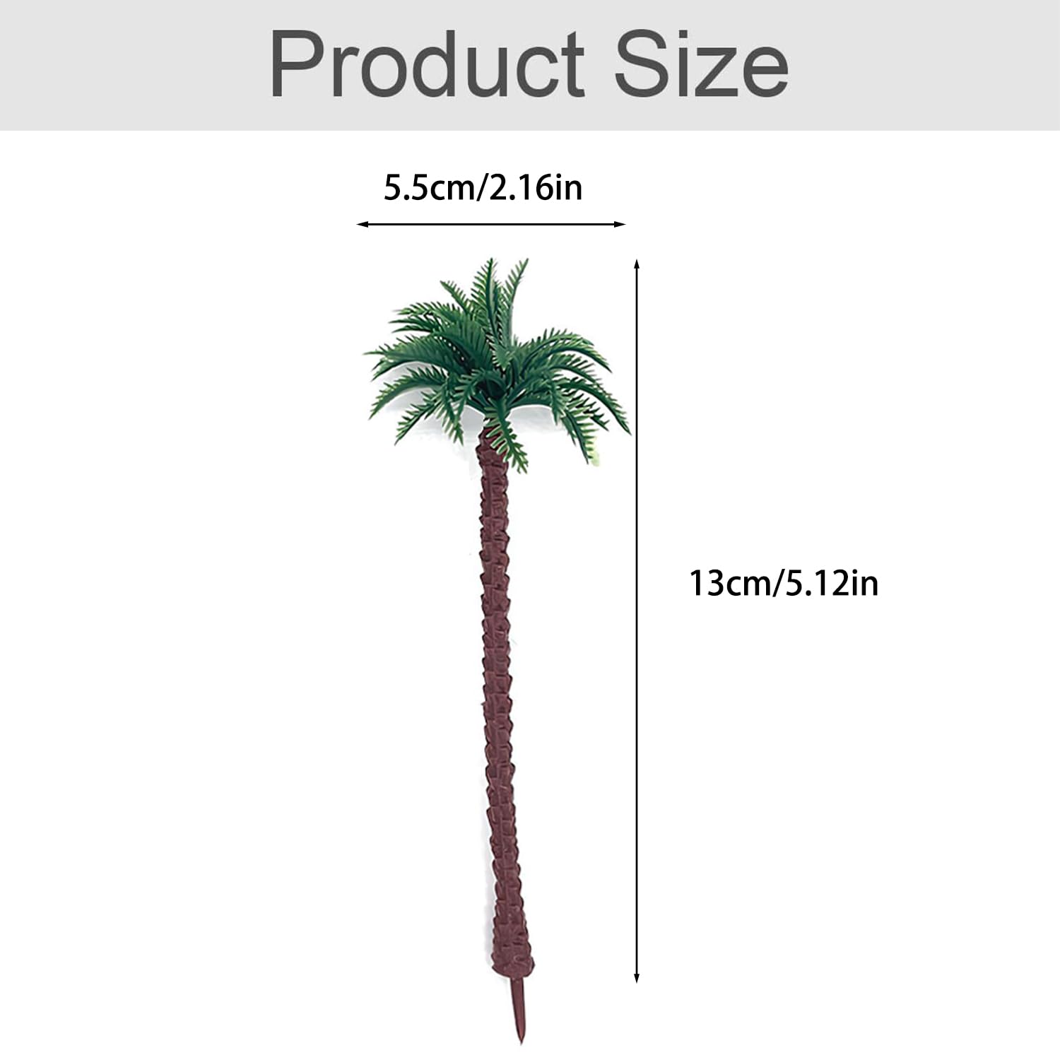 25 Mini Palmiers Cocotiers En Plastique – Modèles Paysage, Diorama, Décoration Gâteau, 5 Tailles De 4,5 à 12 Cm