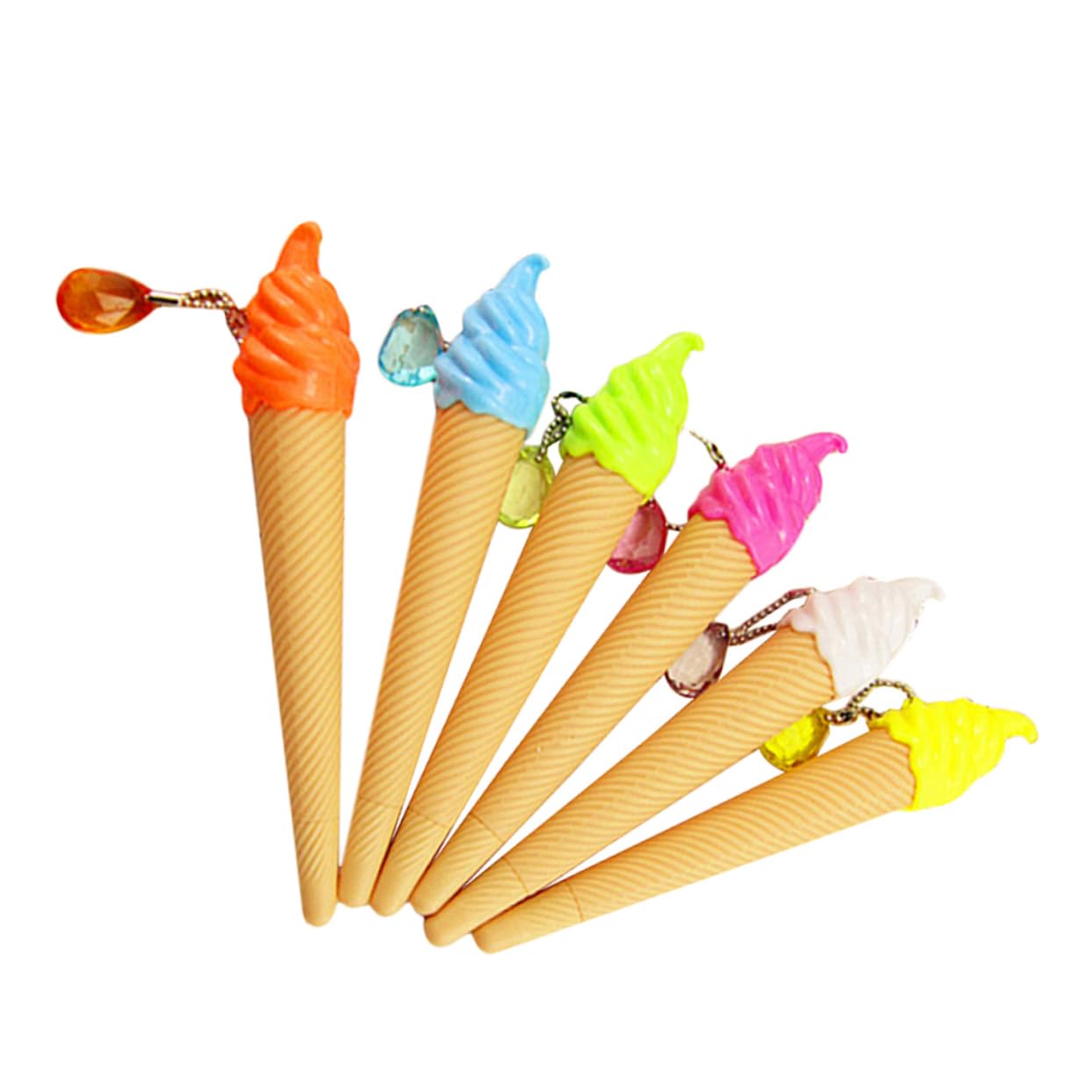TEHAUX 48 Pièces Stylos à Gel Forme de Glace Lot de Stylos Créatifs pour Garçon Fille et Adolescents et Confortable Fournitures Scolaires Amusantes Couleurs de Coque