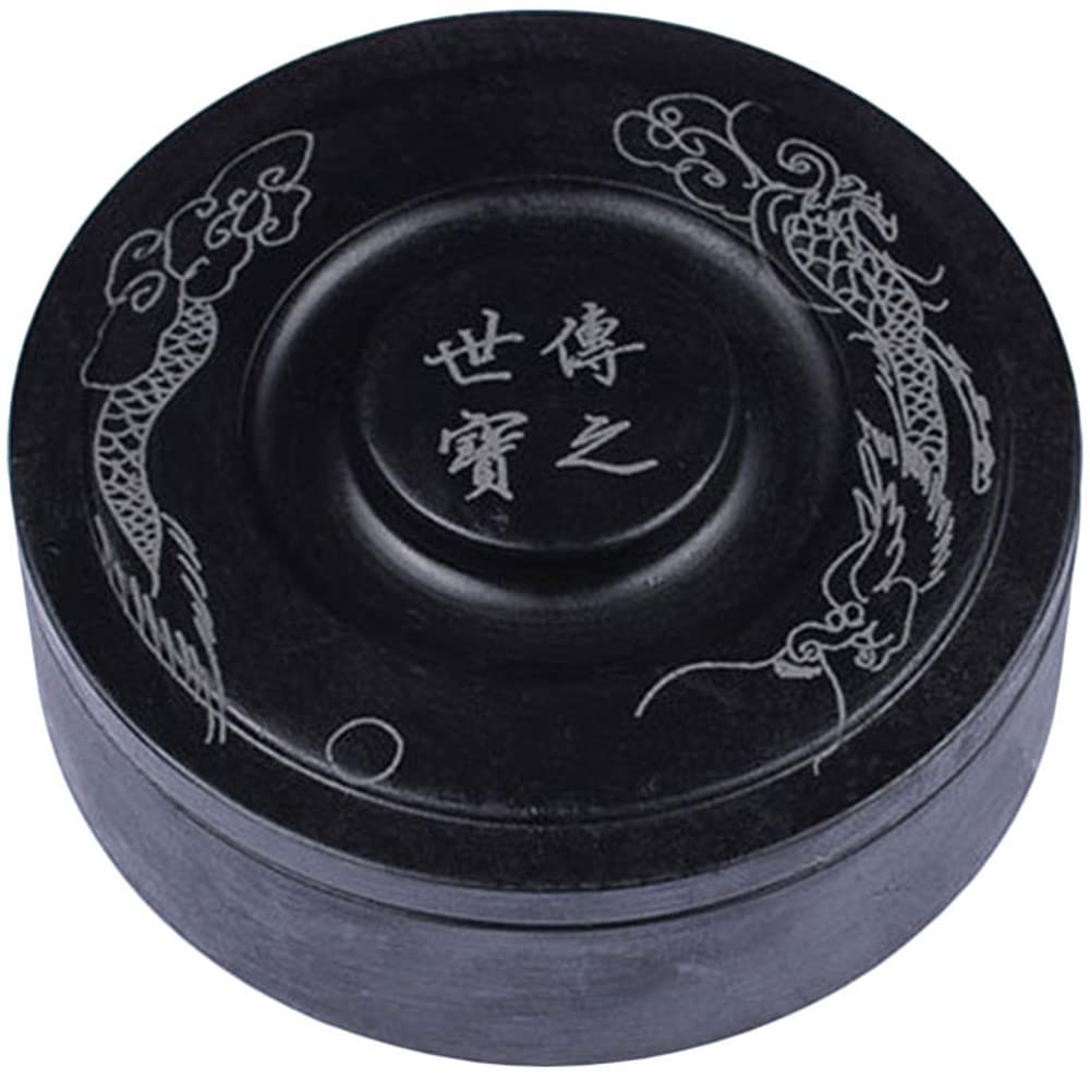 Pietra Per Inchiostro Cinese In Chengni - Inkslab Per Calligrafia E Pittura, Bordi Lisci, 15x11x2 Cm, Nero, Per Principianti E Studenti