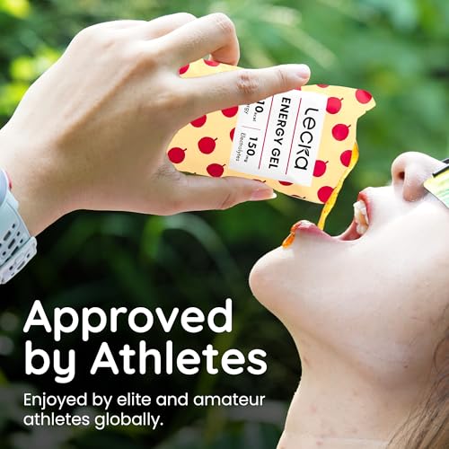 Image of Lecka Natural Energy Gels - Maltodextrin-Free Running Fuel for Sensitive Stomachs - 27g Carbs from Real Fruit & Basil Seeds - High-Electrolyte Marathon & Ultra (Variety Pack - Four Flavors)