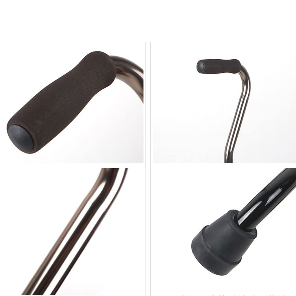 GCX- Muletas de Aluminio de Cuatro Patas for Ancianos Bastón de Cuatro Esquinas Bastón Muletas telescópicas for Ancianos Firma
