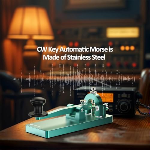 Image of Putikeeg CW Telegraph Key - Heavy Duty Stainless Steel Classical Morse Code Key, Shortwave Radio Ham Send Telegram Practice Oscillator Straight Key (Green)