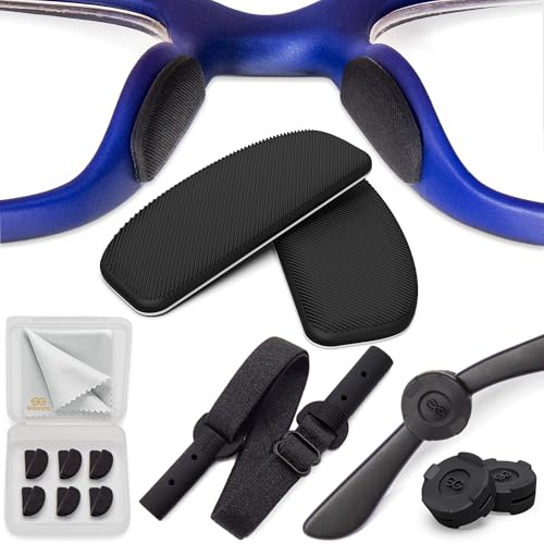 Eyeglass Nose Pads - Adhesive Glasses Nose Pads - 6 Pairs Thin Sunglass Nose Grip - Silicone Glasses Nose Pads 1 mm (Black Black)