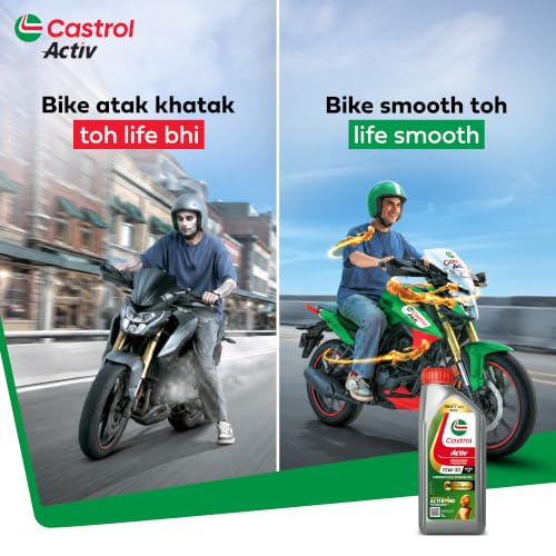 Image of Castrol Activ 4T 10W-30 Full Synthetic Engine Oil for Bikes | For a Smooth ride| API SN and JASO MA2 | 1L