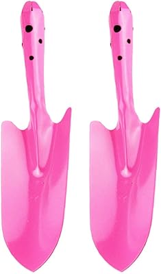 DOITOOL 2pcs Small Garden Shovels Garden Trowel Garden Hand Tools for Planting Weeding Moving and Smoothing Soil Pink