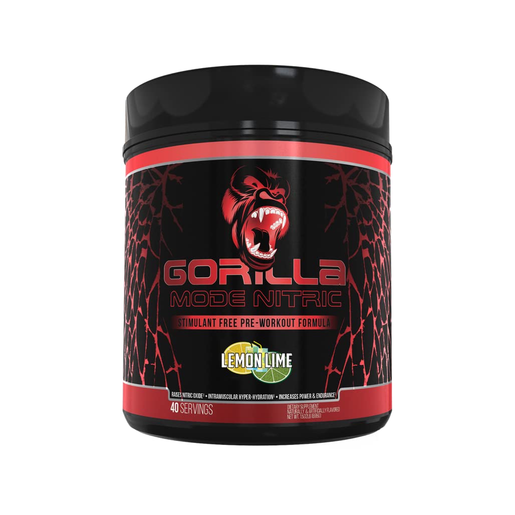 Gorilla Mode Nitric Stimulant Free Pre-Workout – Best Tasting and Most Effective Stimulant Free Pre-