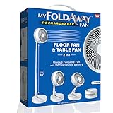 My Foldaway Rechargeable Fan Portable, Travel Fan for Sleeping, Foldable Fan Extends from 4-40” for Bedroom Desk, Portable Fan, Desk Fan, Travel Fans, Ventilador Recargable, 3 Modes, As Seen on TV