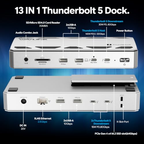 Large Capacity Thunderbolt workstation dock