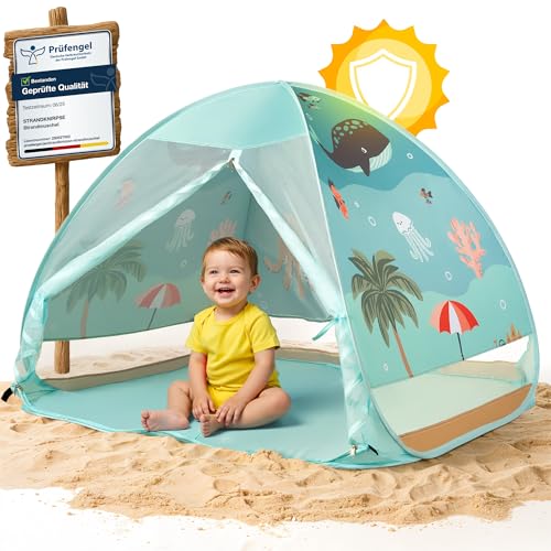 Strandknirpse® Strandmuschel mit UV Schutz 50+ für Kinder Baby Babys...