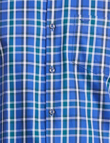 Image of Park Avenue Men's Pure Cotton Checks Pattern Slim Fit Cut Away Collar Full Sleeve Casual Shirt