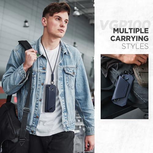 Image of VULKIT Portable Eye Glasses Case for Women & Men, Slim Sunglass Case, Unisex Eyeglass Case, with Adjustable Neck Lanyard