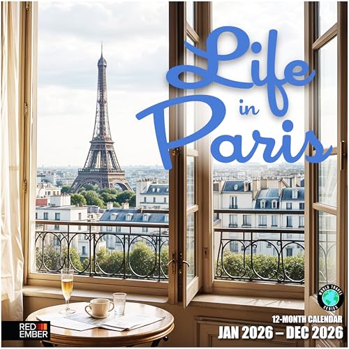 RED EMBER Life in Paris 2026 Wall Calendar 12 Month | 12