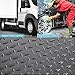 1.5mm Garage Mats for Floor Rubber Heavy Duty, 2ft 3ft 4ft 5ft 6ft 10ft 12ft 16ft 18ft 20ft 24ft 30ft Outdoor Patio Door Mat, Black Diamond Plate Rubber Flooring Rolls Black,0.5-1.5m,1-10m(1.5X5m/5X16
