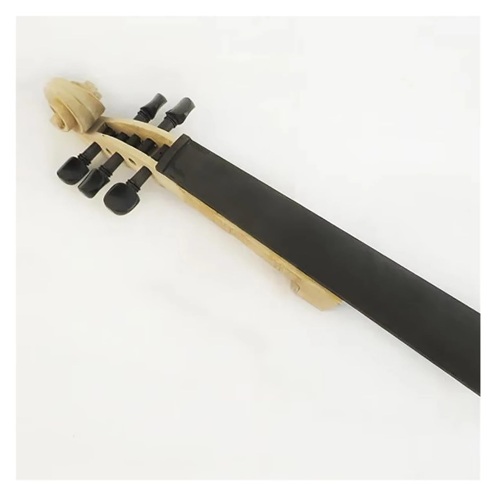 5 cuerdas 4/4 cabeza de cuello de violín blanco + diapasón de ébano + tuerca + clavijas de violín, accesorios de piezas