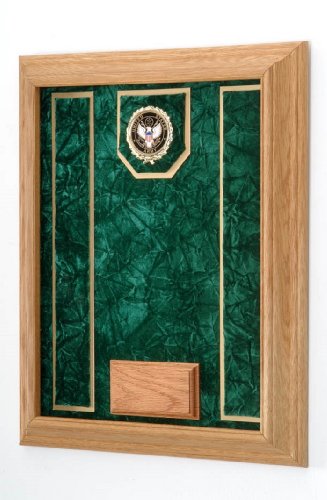 Medal and Award Wall Display Case - 16x20 - Shadow Box (Army Emblem / Green Velvet)