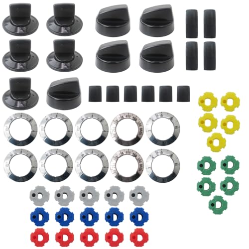 Universal Range Knob Kit KN002 Universal Stove Knob Compatible with Universal Electric Gas Stove, Replacement for 61201, AP5641247, KN002, MA-XP6, RK103, TJ KN002, TJ MA-XP6, TJ RK103