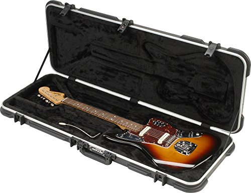Image of SKB Fender Jaguar /Jazzmaster Hardshell Case, Rubber-Modified Styrene Hard Case with Plush Interior and TSA Latches for Travel Protection