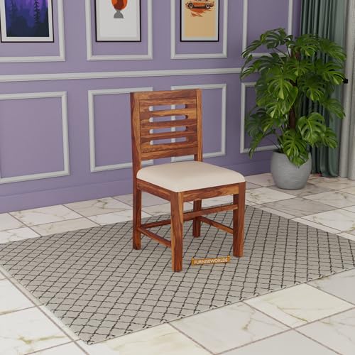 Image of Dining Table 4 Seater with Chairs | Sheesham Wooden Four Seater Dinning Table with Cushioned Chairs for Restaurant | Dinner Table 4 Seater | Dining Room Set