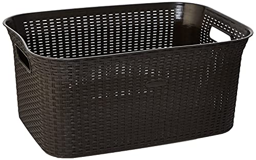 Cosmoplast 50L Cedarattan Laundry Basket Dark Brown