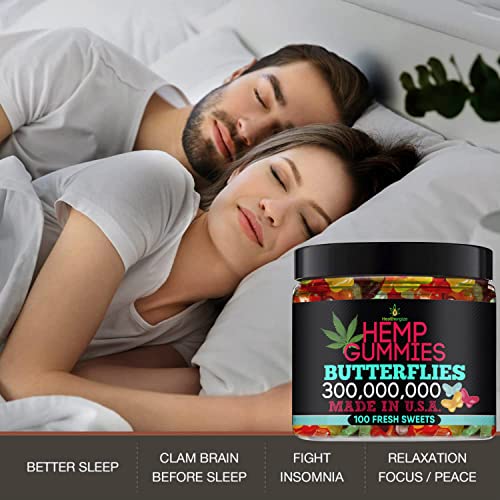 Healthergize Hemp Gummies Premium-Delicious Butterflies Gummy Bear Edibles-Fresh Fruity Flavors-Natural Candy Peace and Relaxation-for Sleep, Calm, Relax-Made in USA-100 Count - Image 5