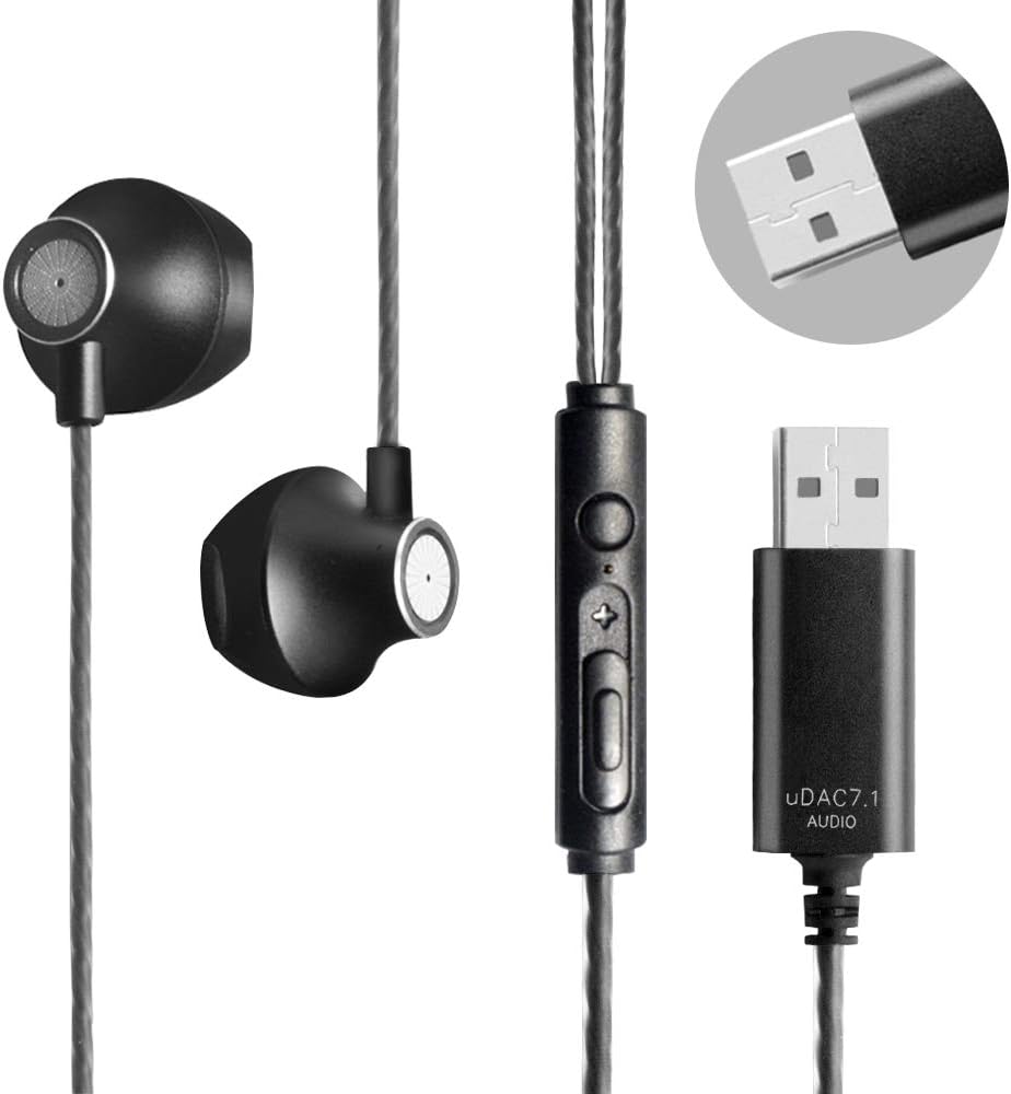 okcsc Interfaz actualización USB con cable duradero 2,5 m,apto para ordenadores sobremesa portátiles, auriculares con micrófono controlado cable,apto para juegos ordenador, reuniones en línea, estudio
