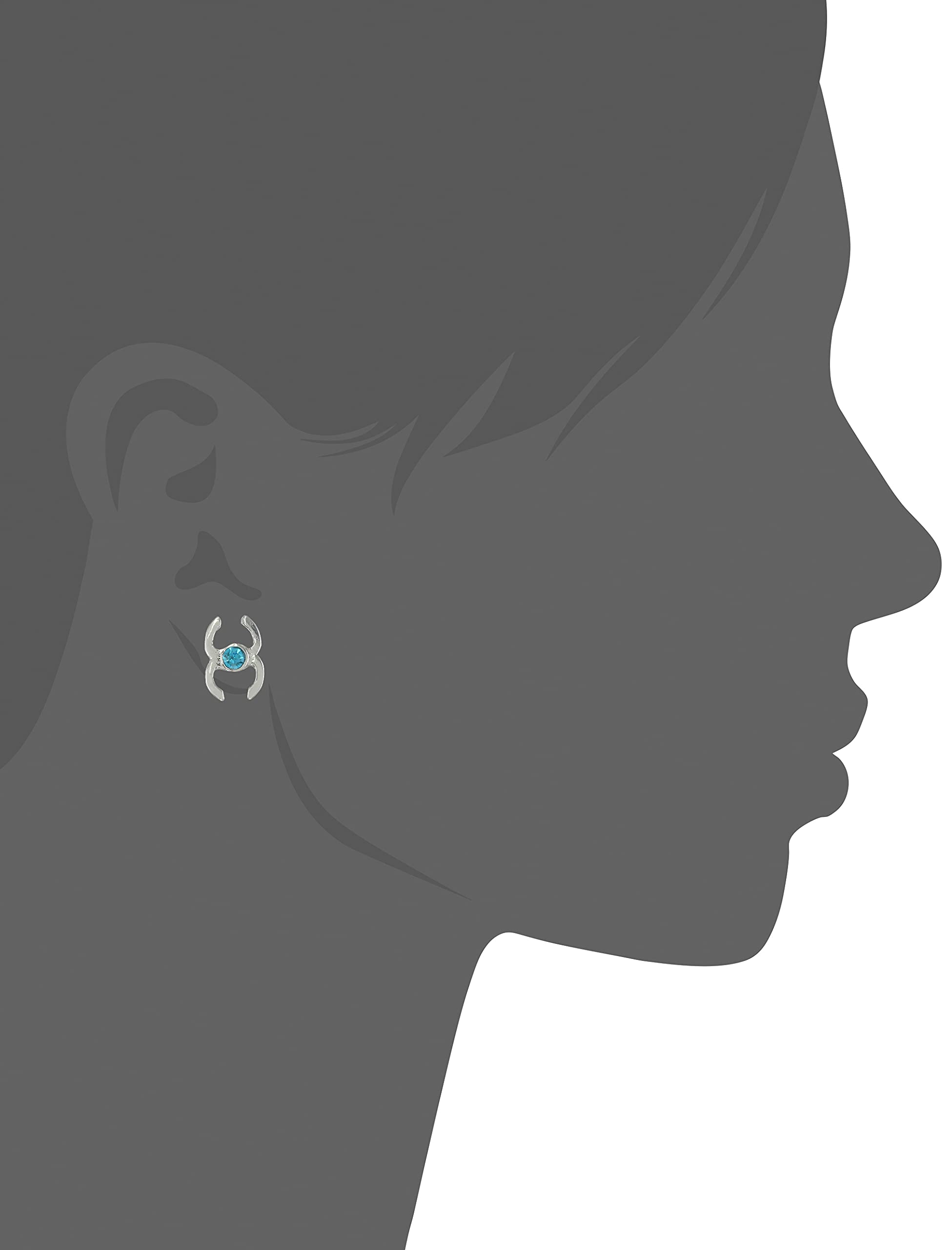Rhodium Plated Stud Earrings with Topaz Stone