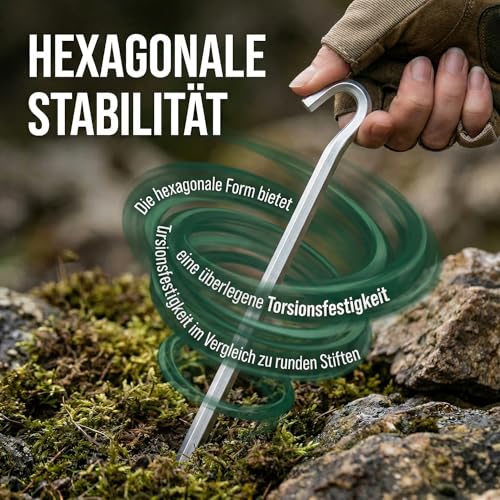 Zeltheringe, 【14/26Packung】 Heavy-Duty 18cm Zelt Heringe Metall Zelthaken Aluminium Heringe Erdnägel für Harte Böden, ideal für Garten, Camping, Angeln und Zelten 5