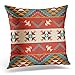 Topyee Housse de coussin orange Navajo coloré motif aztèque tribal pérou mexicain Chevron 45 x 45 cm Décoration d'intérieur Housse de coussin carrée Taie d'oreiller pour lit canapé
