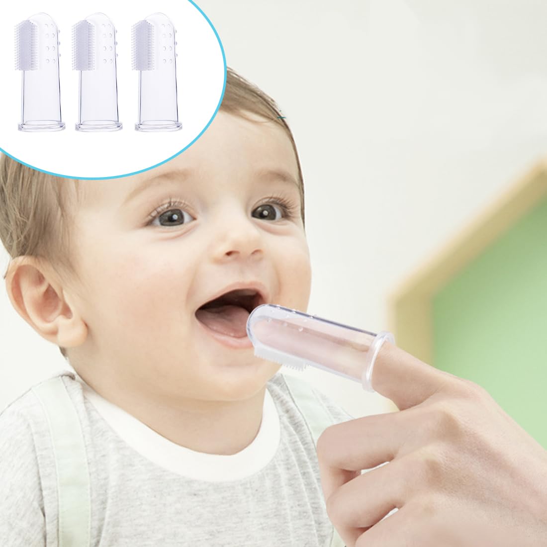 6 pz Multicolore Spazzolino Denti Bambino Silicone Con Scatola Spazzolino Dito Bambino Per