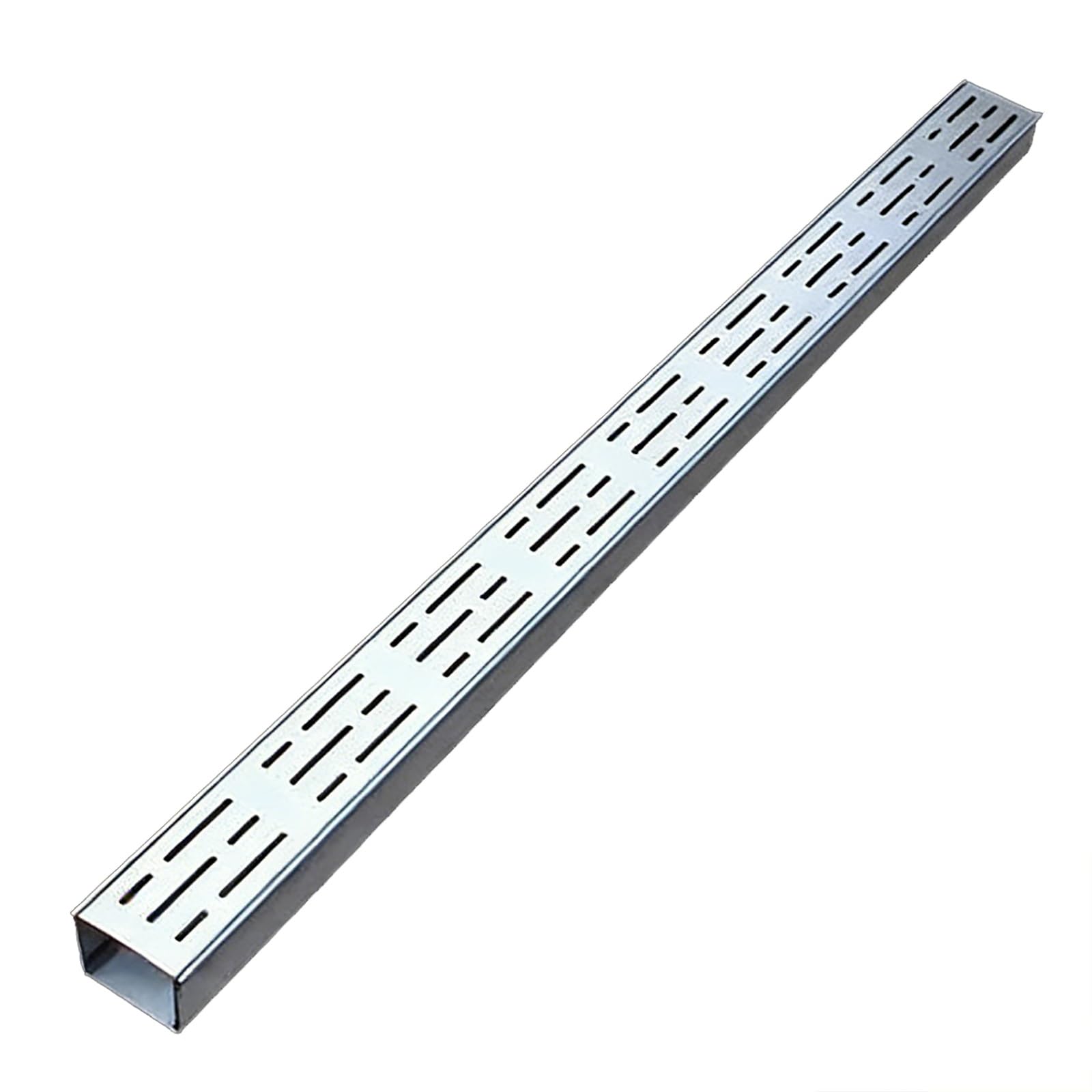 WQPMNYG Heavy-Duty Stainless Steel Drainage Channel Set with Grate - Narrow Linear Gutter for Driveways Terraces and Balconies (W7cm x H3cm / 2.8in x 1.2in)