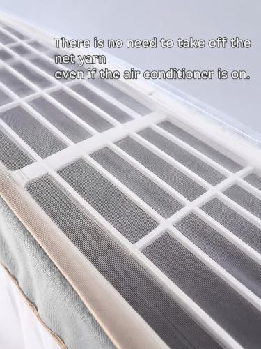 Image of Premium Cotton Net Split AC Cover for 1.5 Ton Indoor Unit | Designer Summer AC Dust Protection Cover | Stylish Protective AC Cover | 38 x 15.35 x 7.8 In | Peach Net
