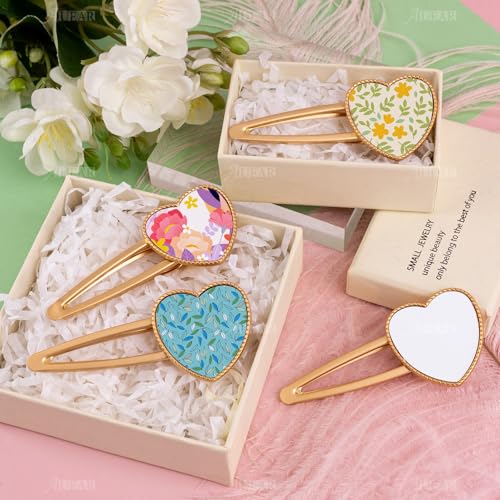 Barrettes sublimation cœur en métal pour imaginer vos propres accessoires de coiffure DIY