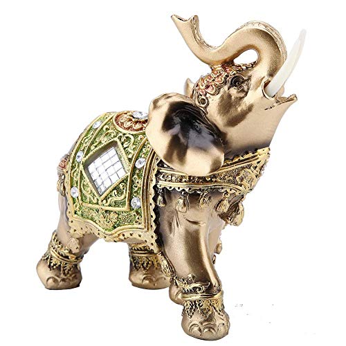 Estatua Feng Shui Elefante Decoración Hogar Verde Grande miniatura 6
