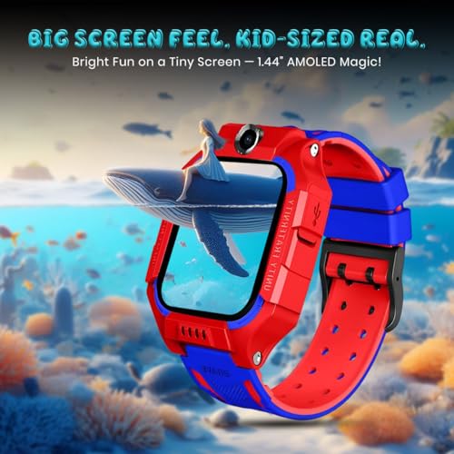Image of GameSir Q18 Kids Smart Watch, 2G /3G Connectivity, Voice Calling, GPS Tracker, Two-Way Calling, SOS Function, Camera & Water Rasistence, Smartwatch for Kids - Boys & Girls - (Red)