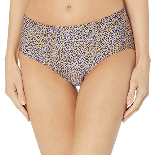 Seafolly Women's Wide Side Retro Fit Full Coverage Bikini Bottom Swimsuit, Spirit Animal Reflex Blue, 4 US