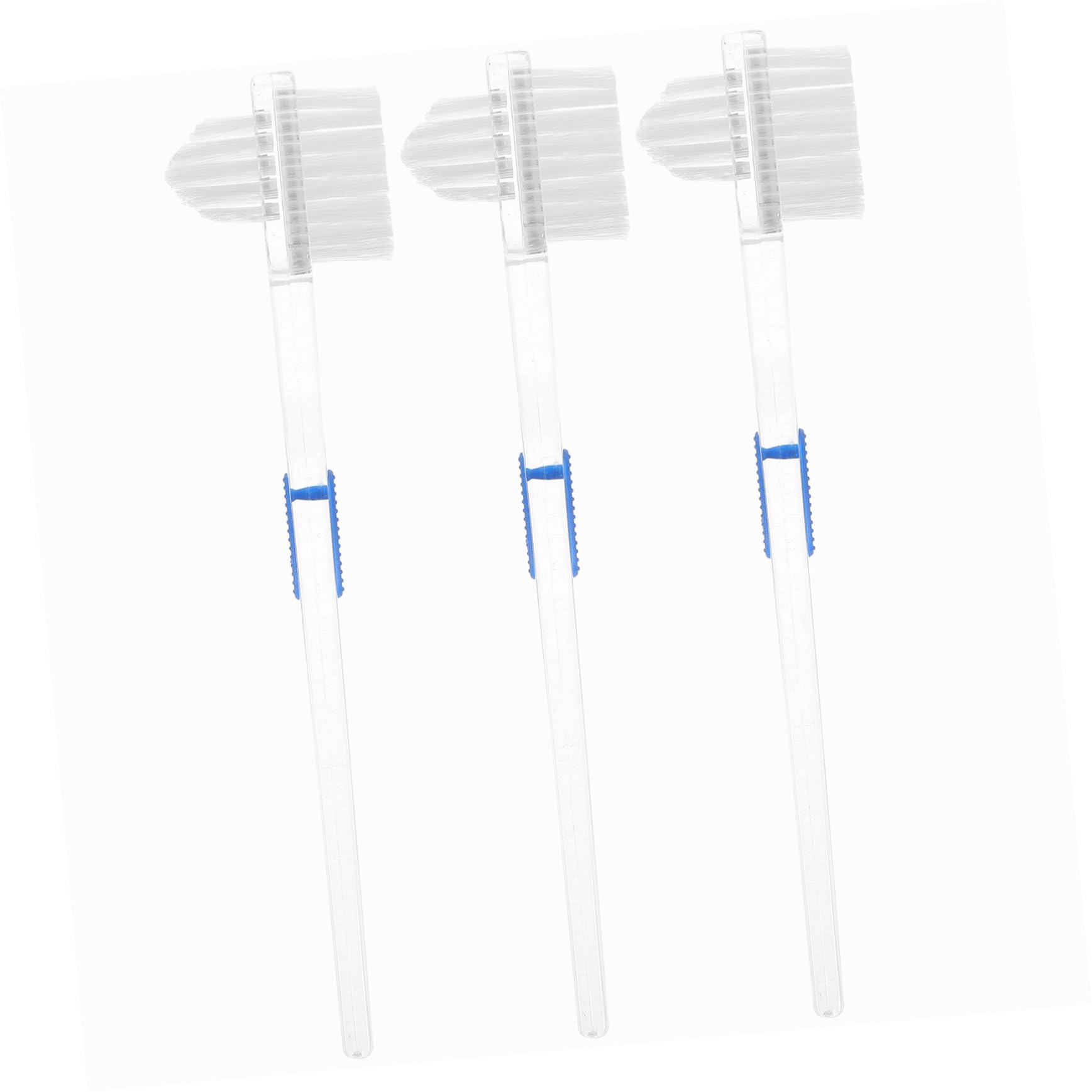 Mobestech 15pezzi Spazzolino Denti Falsi Trasparente Da Spazzola Bifacciale Per Pulizia Dentiere Manico Antiscivolo e Testina Multi-setole Per Rimuovere Macchie e Residui Alimentari