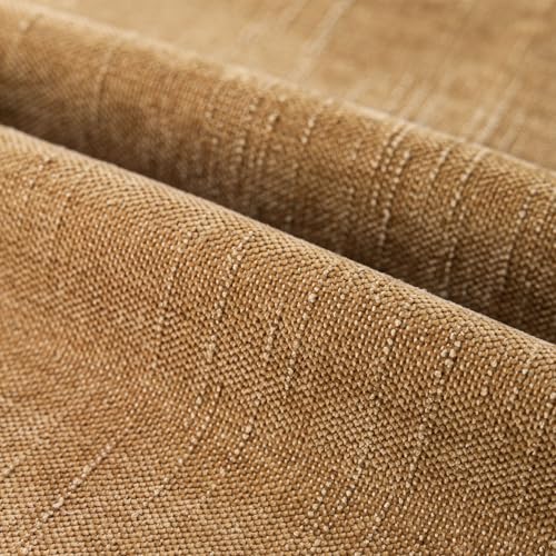 Image of Foindtower Set of 2 Soft Textured Chenille Throw Decorative Pillow Covers Square Accent Solid Cushion Cover Neutral Farmhouse Pillow Case for Couch Sofa Bedroom Living Room 18x18 Inch,Golden Brown