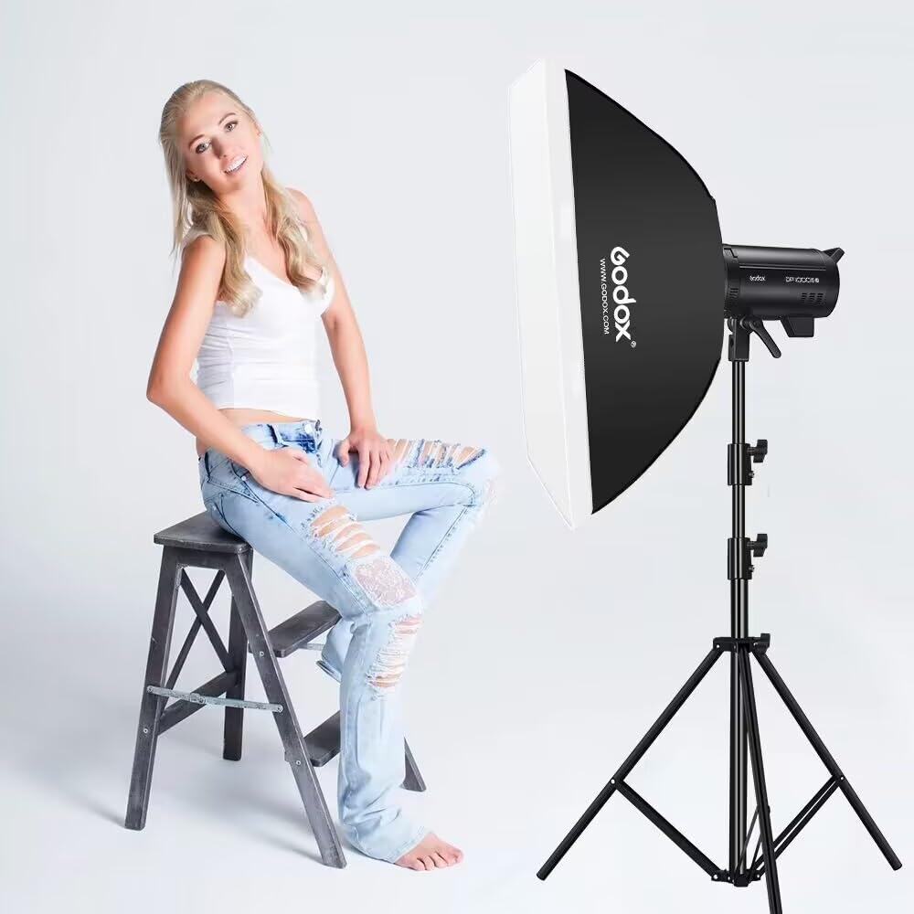 GODOX DP800IIIV - Kit flash da studio professionale, 800 W, 5800 ± 200 K, sistema X wireless 2,4 G, ventola ad alta velocità integrata, adatta per ritratti