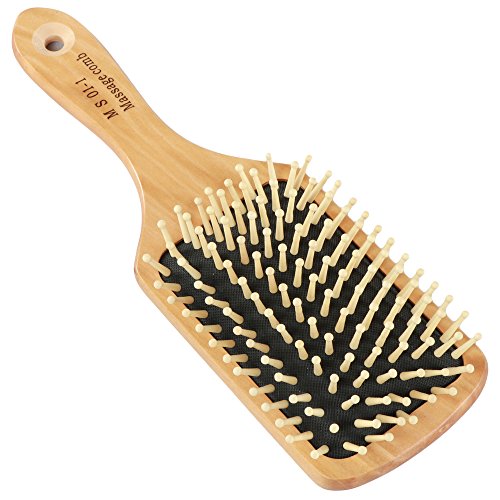 Fani Wooden Bristle Paddle Hair Brush Anti-Static Paddle Hairbrushes